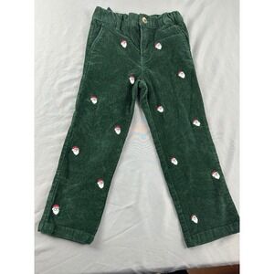 Eland Kids Green Corduroy Santa Embroidered Pants Size 5‎ Holiday Christmas